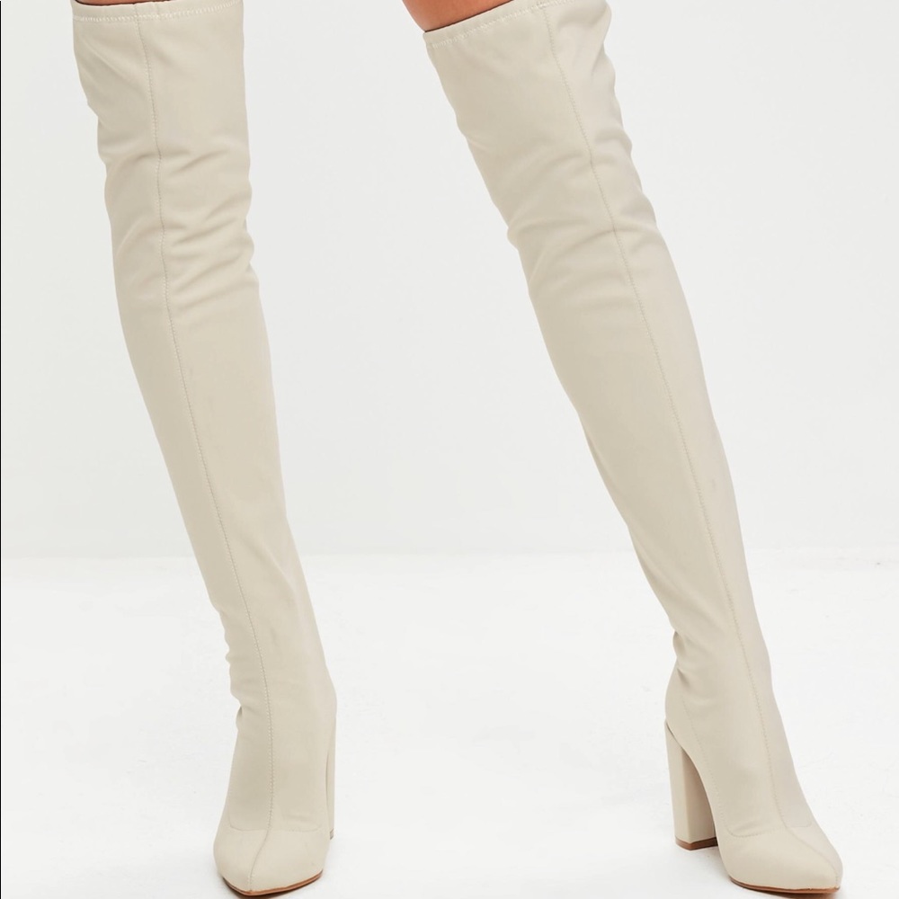 Brand new!! Misguided White Over the Knee Boots